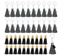 Agwuoetr 40 Llaveros AcríLicos de MegáFono de Porristas con, Regalo para Equipo de Porristas (Negro Brillante)