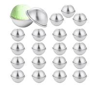 Agwuoetr 40 Piezas, 20 Juegos de Moldes de Bolas de BañO de Metal para Manualidades, Suministros de FabricacióN de Bricolaje, 4,5 X 2 Cm