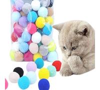 Agwuoetr 400 Piezas Juguete Interactivo para Gatos Juguete para Gatos Gatito Mini Juego Juguete EláStico Bola de Pelusa Accesorios para Mascotas