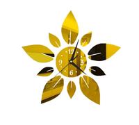 Agwuoetr 40Cm DIY Hoja Espejo AcríLico Espejo Reloj de Pared Etiqueta Relojes de Cuarzo Sala DecoracióN Reloj DecoracióN del Hogar Etiqueta C