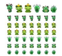 Agwuoetr 48 Abalorios de Rana para Hacer Joyas a Granel, Lindos Colgantes de Animales, Abalorios de de Rana Verde, Abalorios PequeñOs para Hacer Joyas