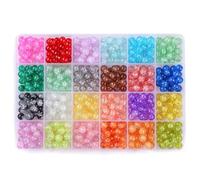 Agwuoetr 480 Cuentas de Cristal Craqueladas de 8 mm, Cuentas Redondas de Cristal, Cuentas de Bolas de Piedras Preciosas, Cuentas de Pulsera, Cuentas Espaciadoras Sueltas