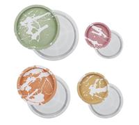 Agwuoetr 4PCS Placa Redonda Molde de Silicona Disco de Fruta Bandeja de Té Molde de Resina UV Bandeja de Almacenamiento de Frutas Molde de Cemento de Yeso Herramientas de JoyeríA