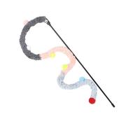 Agwuoetr 5 Piezas de Juguetes para Gatos, Varita de Plumas para Gatos, Juguetes Interactivos para Gatos, Oruga Divertida, Varilla Colorida, Varita de Juguete para Gatos, Gris y Rosa