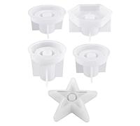 Agwuoetr 5 Piezas de Portavelas de Molde de Silicona, Portavelas de Molde de FundicióN, Molde de Silicona de Candelabro, Moldes de Silicona de Bricolaje para Velas