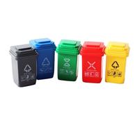 Agwuoetr 5 Uds. Casa de MuñEcas en Miniatura, de Basura, Accesorios para Modelos, Muebles, Juguetes, Latas de CamióN de Basura, Contenedor de VehíCulo en la Acera, Regalos de Juguete