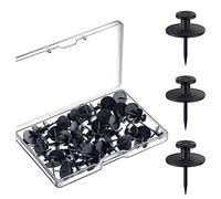 Agwuoetr 50 Piezas de Clavos para Colgar Cuadros de Dos Cabezas, Chinchetas Negras, Clavos Colgantes de Cabeza PequeñA, Alfileres, de Pared Decorativos