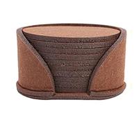 Agwuoetr 50 Posavasos Redondos de Fieltro para Mesa de Comedor, Almohadilla Protectora, Resistente Al, Tapete para Tazas, Café, Té, Bebida Caliente, Mantel Individual, Marrón