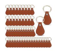 Agwuoetr 50 Uds. de Llaveros de para Manualidades, MarróN en con Remaches, para Llave Coche, Llave Puerta Casa, DecoracióN PequeñA, Regalo Hecho en Casa