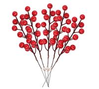 Agwuoetr 50PCS SimulacióN de Navidad Berry 14 Bayas Flores Artificiales Frutas Plantas de DecoracióN de Fiesta de Navidad Regalo DIY