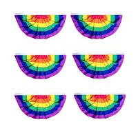 Agwuoetr 6 Piezas Bandera de Abanico Plisada del Orgullo Banderines de Iris Pancarta de 1.5X3 Pies Decoraciones Gay Suministros para Fiestas DecoracióN de Pared Orgullosa LGBTQ,B