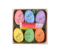 Agwuoetr 6 Piezas de Huevos de Pascua DIY Pintados a Mano 2024 Huevos de Regalo Hecho a Mano para NiñOs Kit de Pintura de Huevos de Pascua-A
