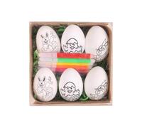 Agwuoetr 6 Piezas de Huevos de Pascua DIY Pintados a Mano 2024 Huevos de Regalo Hecho a Mano para NiñOs Kit de Pintura de Huevos de Pascua-C