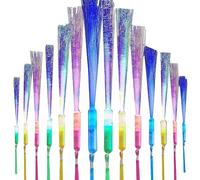 Agwuoetr 60 Piezas Fibra ÓPtica Varitas Glow LED Light Up Flashing Sticks para NiñOs Fiesta de CumpleañOs Boda Halloween Navidad
