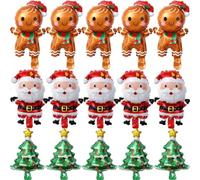 Agwuoetr 60 Piezas Globos NavideñOs Papel de Aluminio Globo PequeñO Juguete ÁRbol de Navidad Hombre de Jengibre Papá Fiesta de CumpleañOs DecoracióN NavideñA
