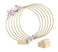 Agwuoetr 6PCS 12 Pulgadas Metal Floral Centro de Mesa Cinta 6 Soportes de Madera para Decoración de Mesa DIY Decoración de Boda Colgante de Pared