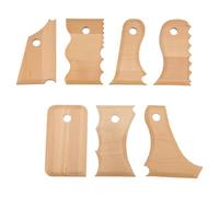 Agwuoetr 7 Piezas de Herramientas de Recorte de CeráMica, Herramientas para Moldear Pies de Arcilla, Textura, Perfil de Madera, Paquete de Costillas, Moldeador de Pies