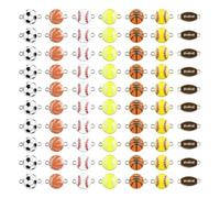 Agwuoetr 70 Piezas de Dijes Deportivos Esmaltados de BéIsbol, Baloncesto, FúTbol, para Hacer Joyas, para Pulseras, Collares, Pendientes, Bricolaje