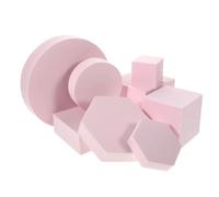 Agwuoetr 8 Piezas Accesorios Fondo para FotografíA de CosméTicos, Espumas, DecoracióN de FotografíA Cuadrada GeoméTrica, Juego de Accesorios para FotografíA de GeometríA Cuadrada INS, Rosa