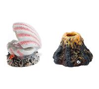 Agwuoetr Acuario en Forma de VolcáN, Burbuja de Aire, Piedra, Bomba de OxíGeno, DecoracióN, Anillo, Piedra, Placa de Tanque, Bomba de Aire, DecoracióN de Pecera