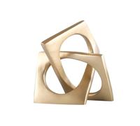 Agwuoetr Adorno de DistorsióN GeoméTrica Abstracta, DecoracióN Artesanal de Escritorio, Collar Cuadrado Dorado, Obra de Arte, Estatua, DecoracióN EstéTica de HabitacióN A