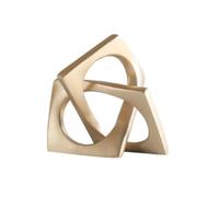 Agwuoetr Adorno de DistorsióN GeoméTrica Abstracta, DecoracióN de Escritorio Artesanal, Collar Cuadrado Dorado, Obra de Arte, Estatua, DecoracióN EstéTica de HabitacióN B