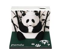 Agwuoetr Adorno de Escritorio de Panda de Arte 3D, DecoracióN de Escritorio, Panda Artesanal de Arte Tallado en Papel de Bricolaje para Oficina