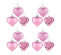 Agwuoetr Adornos de CorazóN del DíA de San ValentíN, Adornos Colgantes en Forma de CorazóN Rosa CláSicos, DecoracióN del CorazóN del DíA de San ValentíN