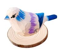 Agwuoetr Adornos de PáJaros de Madera Estilo NóRdico Tallado una Mano en Madera DecoracióN ArtíStica de PáJaros ArtesaníAs de Animales en Miniatura Regalos para NiñOs,B