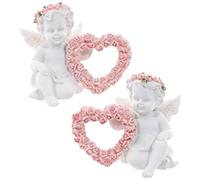 Agwuoetr Adornos de Resina Estatua de Resina de con Amor en Forma de CorazóN Escultura de Estatuilla para el DíA de San ValentíN 2 Piezas