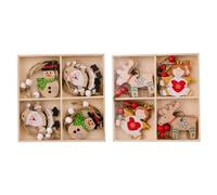 Agwuoetr Adornos NavideñOs de, Adornos NavideñOs de Alce, Papá y MuñEco de Nieve, Adornos NavideñOs de Madera para áRbol de Navidad