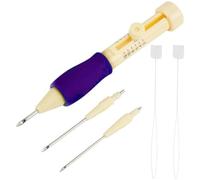 Agwuoetr Aguja Perforadora, Perforadora de Aguja para Bordar, Kit de BolíGrafo de TamañOs, Herramienta para Aguja Perforadora Mediana, TréBol con 3 Agujas para Manualidades