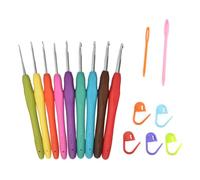 Agwuoetr Agujas de Ganchillo, Juego de Agujas de Ganchillo con Manejar ErgonóMico, Agujas de Ganchillo Suaves y CóModas Agujas de Tejer Extralargas, 9 Piezas