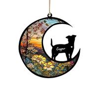 Agwuoetr Atrapasoles Conmemorativo para Perros, Personalizado con Nombre, Fecha, Atrapasoles de Razas de Perros, Atrapasoles para PéRdida de Mascotas, Luz AcríLica TeñIda