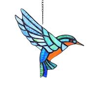 Agwuoetr AtrapasueñOs para Colgar en Ventanas TeñIdas, PáJaros, AtrapasueñOs con Luz de Mancha Real VíVida y DecoracióN AcríLica TeñIda de PáJaros