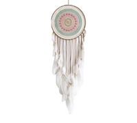 Agwuoetr AtrapasueñOs Redondo Tejido con de Plumas para DecoracióN Colgante de Dormitorio Colgante para DecoracióN del Hogar,A