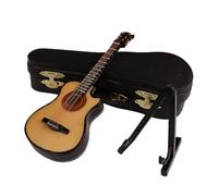 Agwuoetr B-Guitarra en Miniatura de Madera con Soporte y Estuche, Mini Instrumento Musical, Modelo de Casa de MuñEcas en Miniatura, DecoracióN del Hogar
