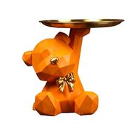 Agwuoetr Bandeja de Almacenamiento Estatua Estatuilla, JoyeríA Pendientes Bandeja de LáPices Labiales, Estatuas de Oso con, Esculturas Cuenco para Llaves-A