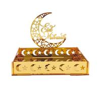 Agwuoetr Bandeja de Comida AcríLica Eid Mubarak RamadáN Postre de Fruta Luna Estrella Castillo IsláMico Festival MusulmáN DecoracióN Regalo,C