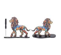 Agwuoetr Base de Arte de Metal de Vida Silvestre DecoracióN de Mesa de HabitacióN del Hogar Adorno de DecoracióN Estilo LeóN