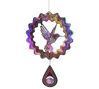 Agwuoetr Bird Wind Spinner Colgante DecoracióN de JardíN 6 Pulgadas Wind Spinner Exterior Acero Inoxidable Colorful Bird