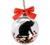 Agwuoetr Bola de Adorno NavideñO Decoraciones para áRboles de Navidad Adorno Transparente Adorno para Casa Bola Colgante Gatos Negros