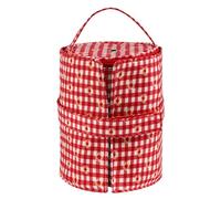 Agwuoetr Bolsa de Almacenamiento de Hilo PequeñA, Bolsas de Lana Tejidas PortáTiles, Bolsas Plegables con para Herramientas de Costura, Accesorios, Regalo, Rojo
