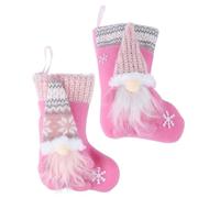 Agwuoetr Bolsa de Regalo de CalcetíN NavideñO de 2 Piezas, Suministros de DecoracióN con Colgante de MuñEco Sin Rostro para Navidad, PequeñO
