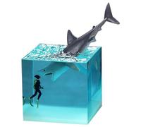 Agwuoetr C-Marine Resina Ballena Jorobada Ballena Buzo Cubo Adorno Hogar Regalo de CumpleañOs Adorno