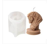 Agwuoetr Cabeza de Caballo Estatua Vela Molde de Silicona Busto Montar Escultura Arte Estatuilla Animal Poney Vela Molde