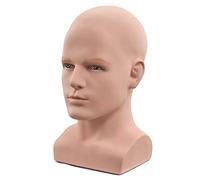 Agwuoetr Cabeza de Maniquí Masculino Cabeza de Maniquí Profesional para Exhibir Pelucas Sombreros Soporte de ExhibicióN de Auriculares (Color de Piel)
