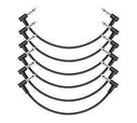 Agwuoetr Cable de ConexióN para Guitarra Cables para Pedales de Efectos de Guitarra, Negro, Paquete de 6, 30 Cm