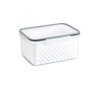 Agwuoetr Caja de Almacenamiento para Refrigerador, Organizador para Nevera, Cajas de Frutas y Verduras, Escurridor, Contenedores de Almacenamiento, Despensa, Mediano