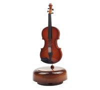 Agwuoetr Caja de MúSica para ViolíN, Mini Caja Musical Vintage con Base Giratoria, RéPlica CláSica de Instrumento Artesanal, Modelo de Regalo de CumpleañOs